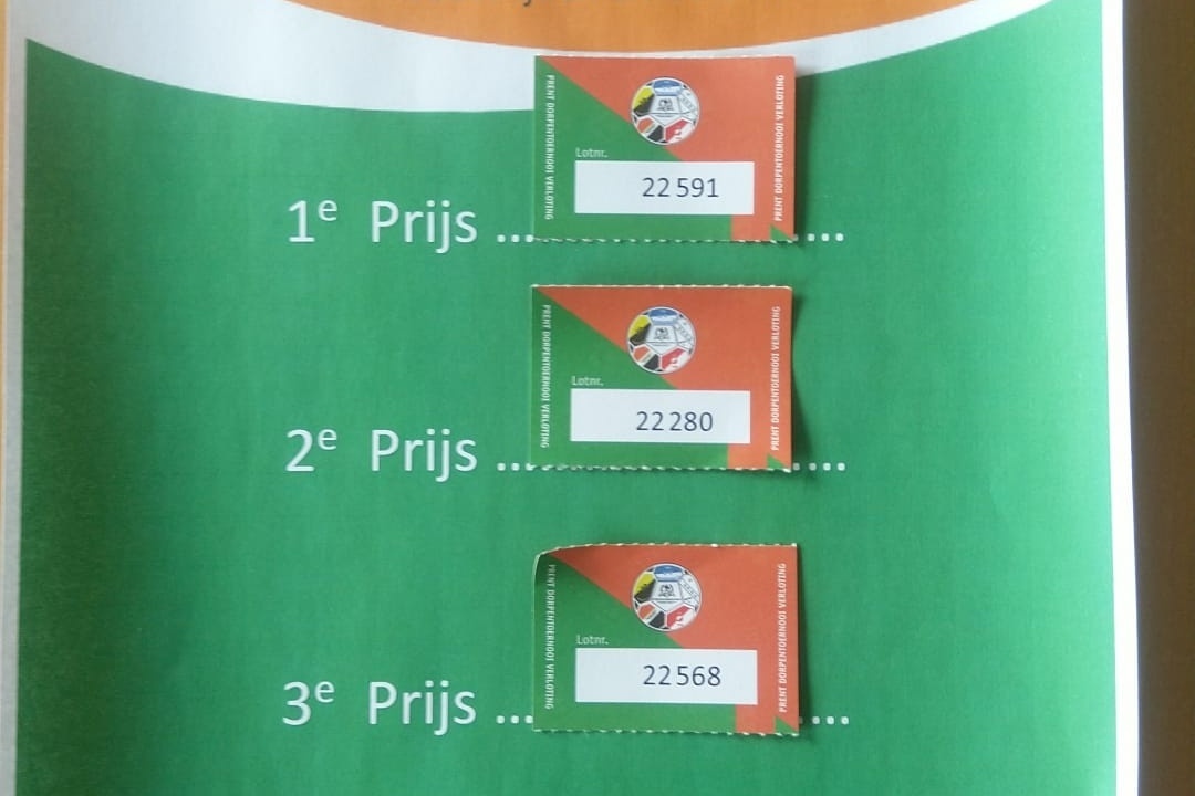 Uitslag verloting 20 augustus Elim